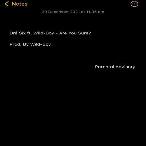 Dré Six ft. Wild-Boy - Are You Sure (Prod. By Wild-Boy)