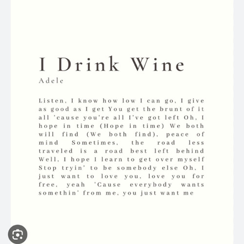 I Drink Wine - Adele Cover