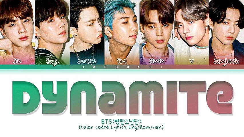 BTS Dynamite Lyrics (방탄소년단 Dynamite 가사) (Color Coded Lyrics)
